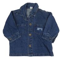 Modrá riflová bunda s výšivkou 