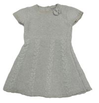 Světlešedé pletené šaty s mašlí Primark