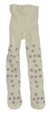 Bílé punčoháče se srdíčky H&M