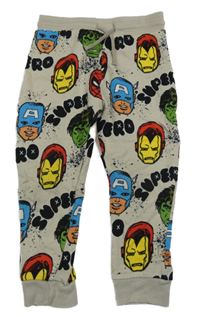 Béžové tepláky s Avengers George
