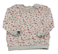 Světlešedá květinová mikina s motýlky Liegelind