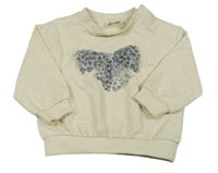 Béžová  mikina s mašlí