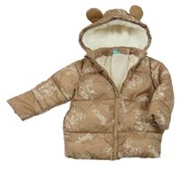 Béžová šusťáková zimní bunda s Tygrem a kapucí Disney