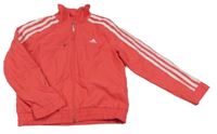 Tmavorůžová šusťáková sportovní bunda Adidas