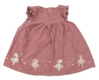 Vínové manšestrové šaty s vílami F&F