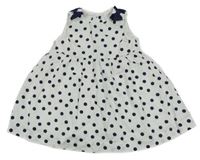 Bílé puntíkaté šaty s mašlemi C&A