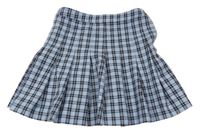 Modro-černá kostkovaná skládaná sukně H&M
