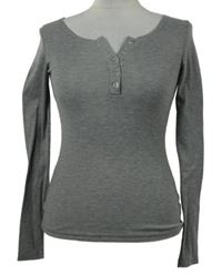 Dámské šedé žebrované crop triko Shein