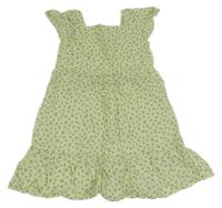 Žluté květované plátěné šaty H&M