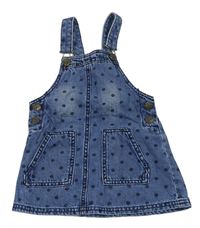 Modré puntíkaté riflové laclové šaty Nutmeg