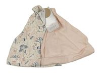 2x bavlněná čepice - světlerůžová + květovaná Mothercare