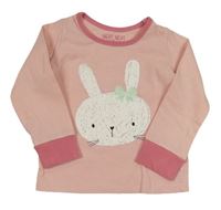 Světlerůžové pyžamové triko se zajícem Mothercare