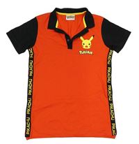 Červeno-černé polo tričko s Pikachu