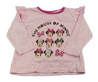 Světlerůžové triko s Minnie a volánky Disney