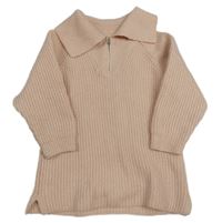 Světlerůžový svetr s límcem Zara