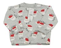 Nové- Světlešedá mikina se Santa Clausem F&F