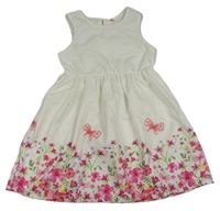 Bílé šaty s kytičkami 