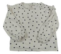 Bílá puntíkatá mikina s volánky M&S