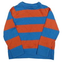 Modro-červený pruhovaný svetr H&M