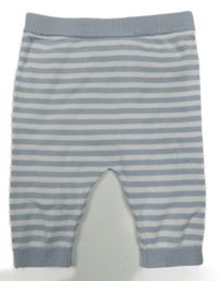 Světlemodro-bílé pruhované pletené tepláky Tu