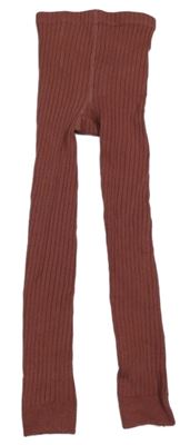 Růžové žebrované punčocháčové legíny  