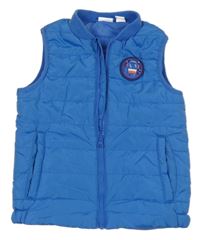 Modrá šusťáková zateplená vesta s nášivkou Impidimpi