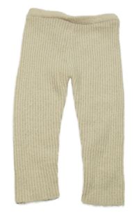 Béžové žebrované úpletové kalhoty Nutmeg