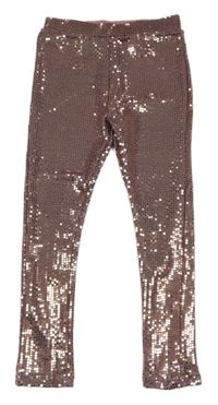 Růžové lesklé puntíkaté legíny Dunnes