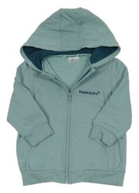 Zelenošedá propínací mikina s kapucí Bekkin