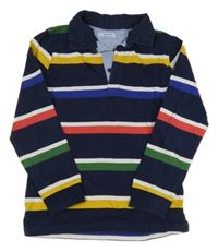 Tmavomodro-barevné pruhované mikinotriko s límečkem mayoral