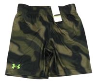 Nové - khaki-černé vzorované sportovní kraťasy s logem Under Armour