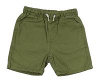 Khaki plátěné kraťasy Next