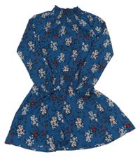 Tmavomodré kytičkované šaty Nono