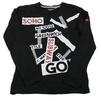 Černé triko s nápisy 