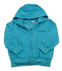 Tyrkysová propínací mikina s kapucí Kiki&Koko 