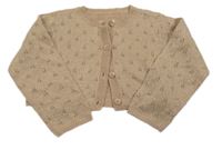 Světlerůžové třpytivé ažurové svetrové propínací bolerko Mamas&Papas 