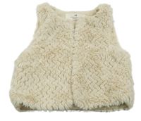 Béžová kožešinová podšitá vesta H&M