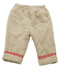 Pudrové plyšové tepláky s houbičkami 