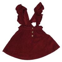 Červená manšestrová sukně s kšandami River Island