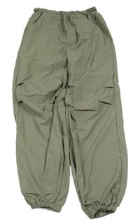 Khaki šusťákové cuff kalhoty Primark