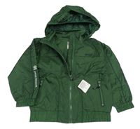Nové - Tmavozelená šusťáková jarní bunda s kapucí Wolf 