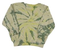 Béžovo-khaki batikovaná oversize mikina George 