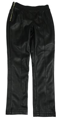 Černé koženkové tregíny se zipem River Island