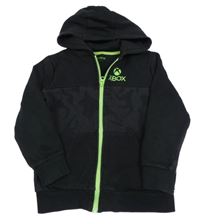 Černo-limetková propínací mikina X-box s kapucí 
