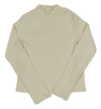 Smetanové žebrované crop triko s rolákem M&S