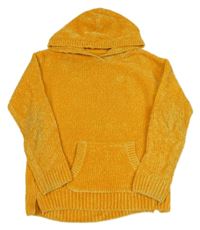 Žlutý žinylkový svetr s kapucí C&A