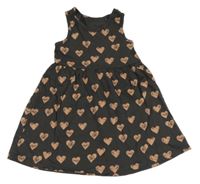 Šedé bavlněné šaty se srdíčky George