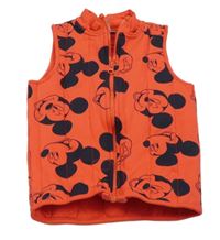 Červená tepláková zateplená vesta s Mickeym Disney