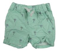 Mátové plátěné kraťasy s palmami C&A