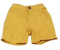 Okrové plátěné chino kraťasy C&A